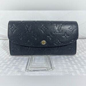 1133: Louis Vuitton Empreinte Sarah Black Leather Long Wallet